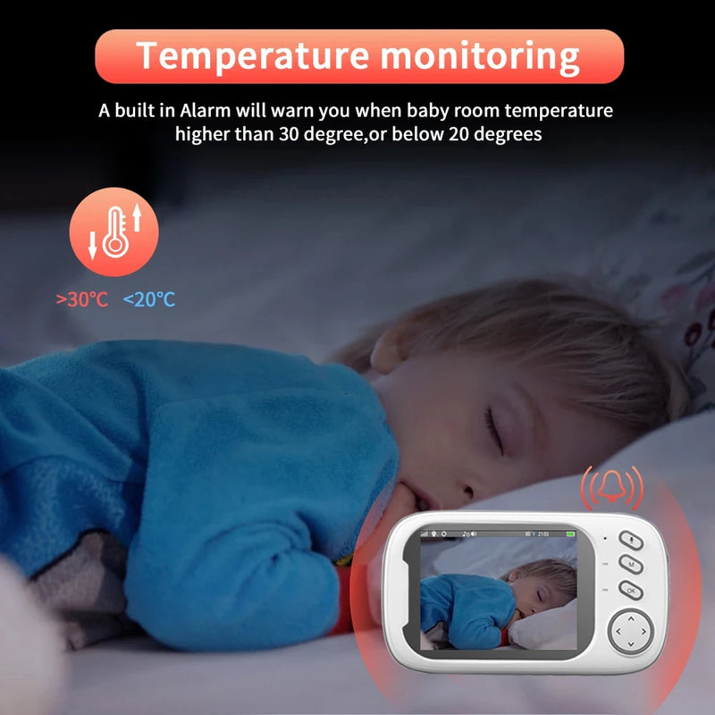 Cdycam-Wireless Video Baby Monitor, Nanny Câmera de Segurança, Visão Noturna, Monitoramento de Temperatura, 2-Way Audio, Novo, 3.5"