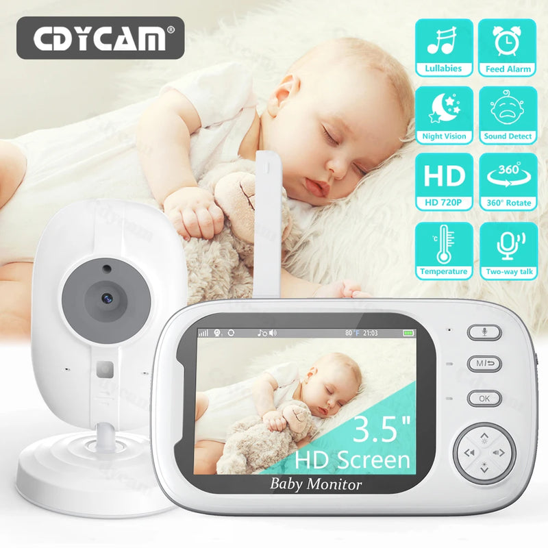 Cdycam-Wireless Video Baby Monitor, Nanny Câmera de Segurança, Visão Noturna, Monitoramento de Temperatura, 2-Way Audio, Novo, 3.5"