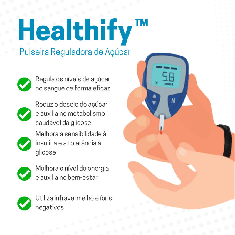 Pulseira Reguladora de Açúcar Healthify™  -  Promoção Especial 🎁 FRETE GRÁTIS + BRINDE 🎁