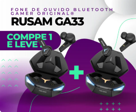 Fone de Ouvido Bluetooth Gamer Original® - Compre 1 e Leve 2