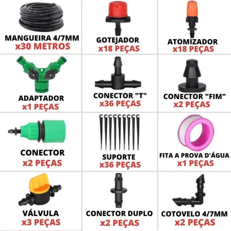 Kit Irrigação automatizada + Manual Instalação (Brinde)