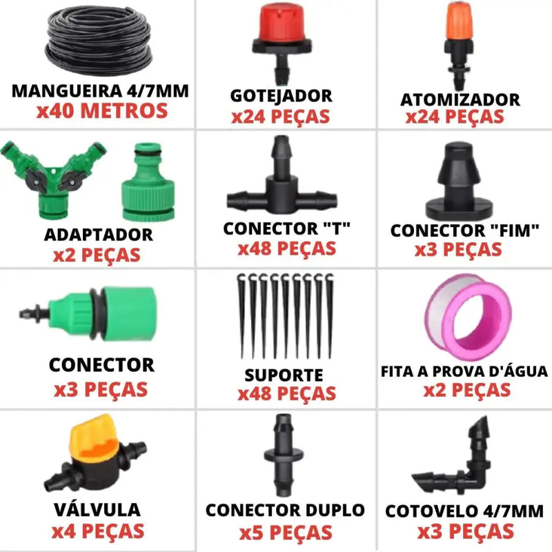 Kit Irrigação automatizada + Manual Instalação (Brinde)