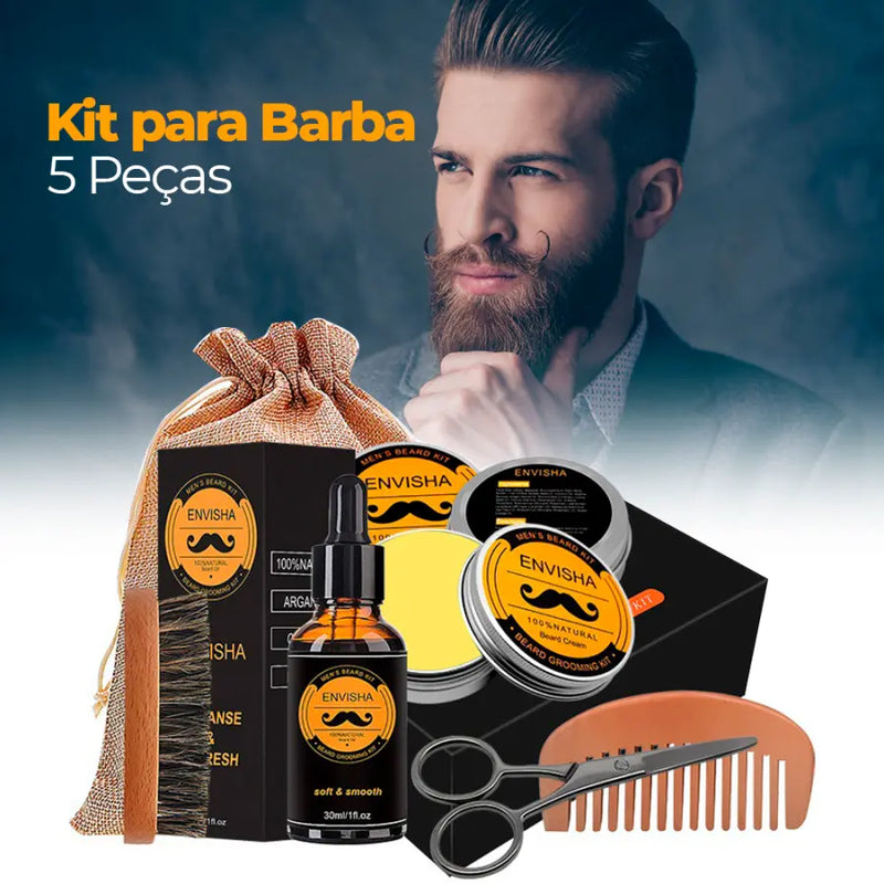 Kit para Barba 5 peças PROMOÇÃO DIA DOS PAIS