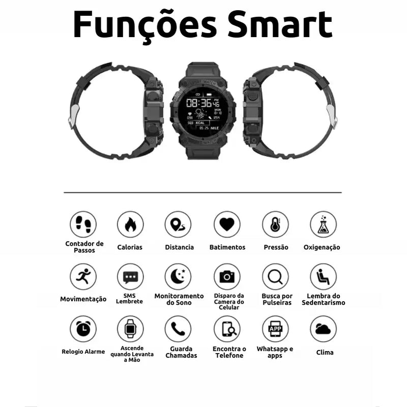 Smart Watch Militar- Ultra Resistente + Pelicula Protetora