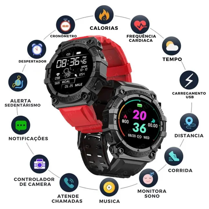 Smart Watch Militar- Ultra Resistente + Pelicula Protetora