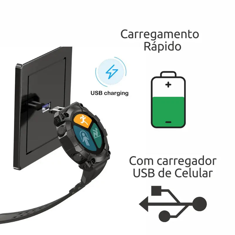 Smart Watch Militar- Ultra Resistente + Pelicula Protetora