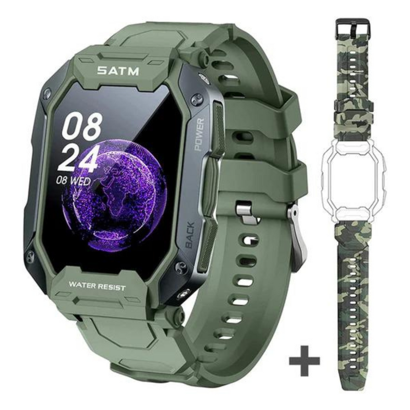 Smartwatch Militar + Pulseira de Brinde